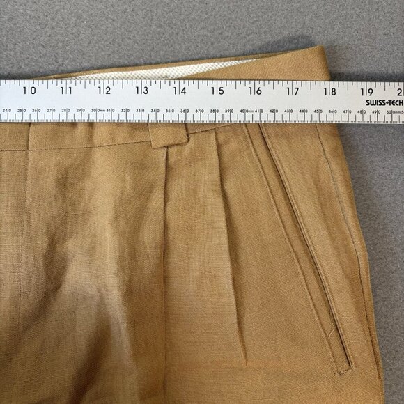 Ballin Relax Dress Pants Mens 36 Beige Tan Dunhill Linen Flat Front Wide Leg NWT - Picture 7 of 15